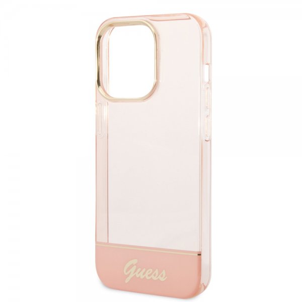 Guess iPhone 14 Pro Max Kuori Läpikuultava Pinkki