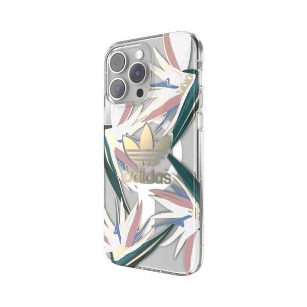 Adidas iPhone 14 Pro Max -kuori Trefoil Clear Case MagSafe Gold