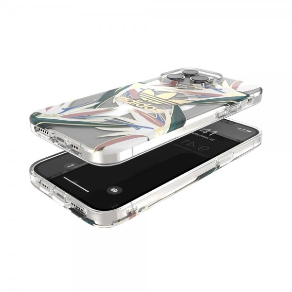 Adidas iPhone 14 Pro Max -kuori Trefoil Clear Case MagSafe Gold