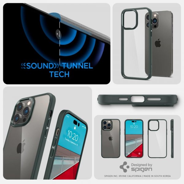 Spigen iPhone 14 Pro Max Ultra Hybrid -suojakuori, Abyss Green