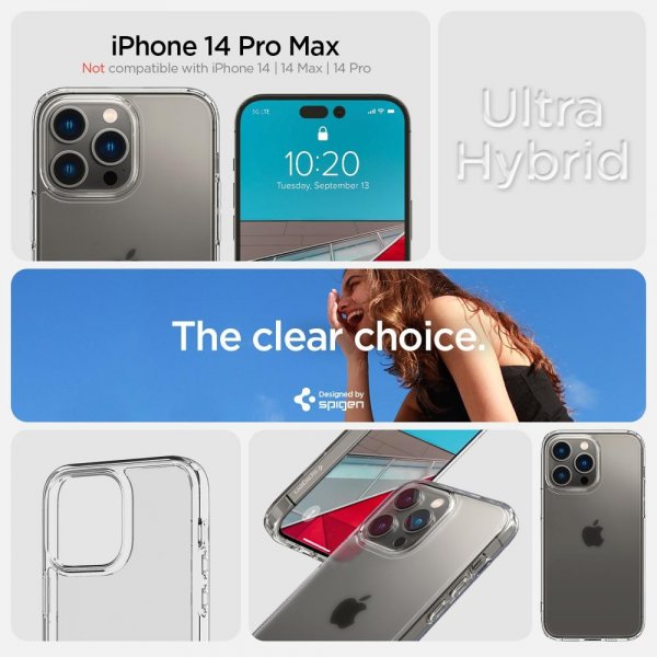 Spigen iPhone 14 Pro Max Ultra Hybrid Frost Clear -suojakuori