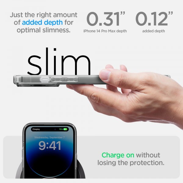 Spigen iPhone 14 Pro Max -suojakuori Ultra Hybrid MagFit Frost Black