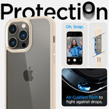 Spigen iPhone 14 Pro Max Ultra Hybrid -kuori, hiekanvärinen