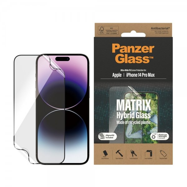 PanzerGlass iPhone 14 Pro Max -näytönsuoja Matrix Hybrid Glass EasyAligner