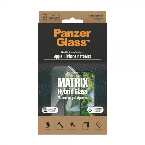 PanzerGlass iPhone 14 Pro Max -näytönsuoja Matrix Hybrid Glass EasyAligner