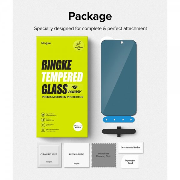 Ringke iPhone 14 Pro Max -näytönsuoja Privacy Glass