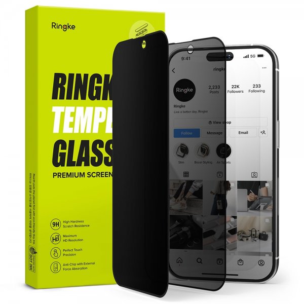 Ringke iPhone 14 Pro Max -näytönsuoja Privacy Glass