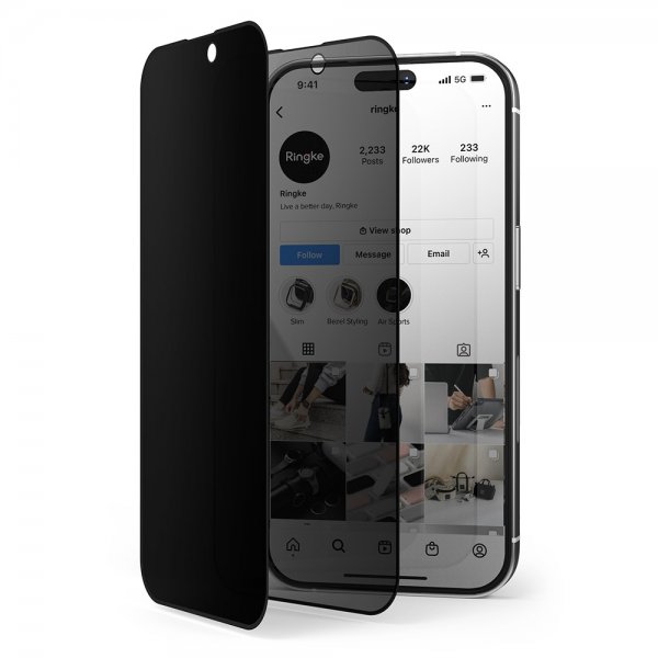 Ringke iPhone 14 Pro Max -näytönsuoja Privacy Glass
