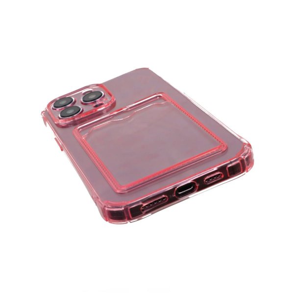 iPhone 14 Pro Max Kuori Korttikotelolla Iskunvaimentava Pinkki