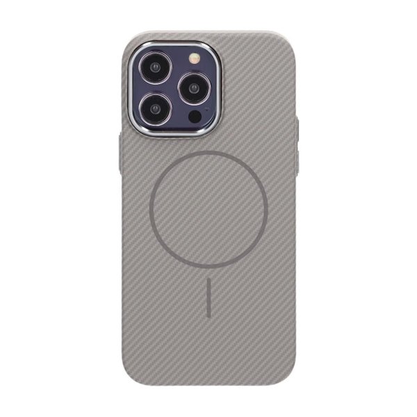 iPhone 14 Pro Kuori Hiilikuitukuviointi MagSafe Harmaa