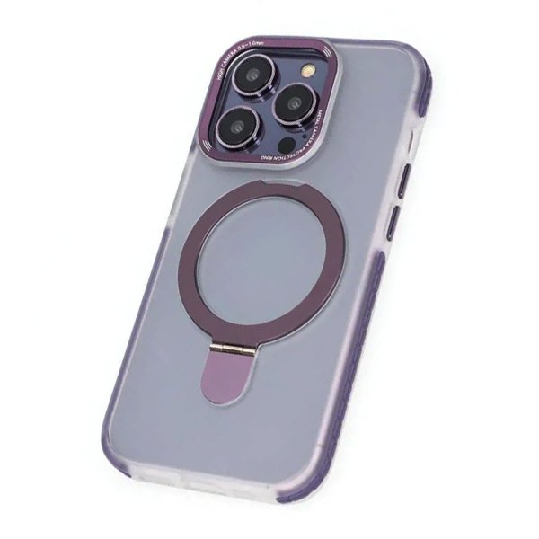 iPhone 14 Pro -suojakuori MagSafella, taitettava, jalustalla, violetti