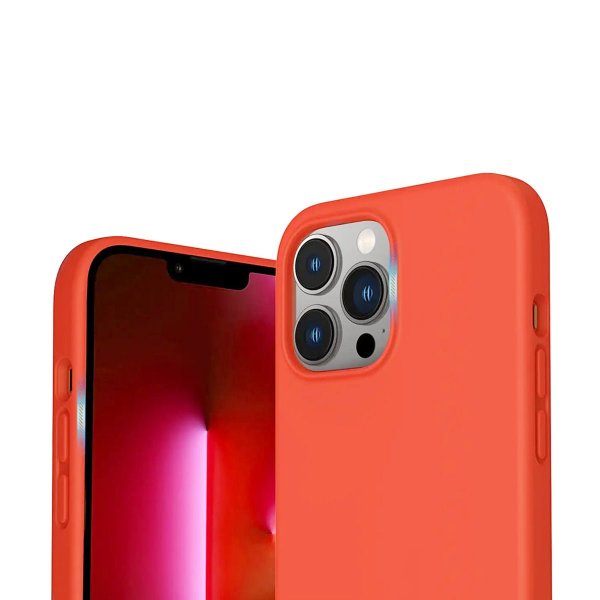 Rvelon iPhone 14 Pro Silikonikuori Vaaleanpunainen