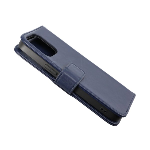 Rvelon iPhone 14 Pro Kotelo, aitoa nahkaa, korttipaikka, sininen