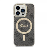 Guess iPhone 14 Pro Kuori 4G Pattern MagSafe Musta