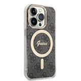 Guess iPhone 14 Pro Kuori 4G Pattern MagSafe Musta