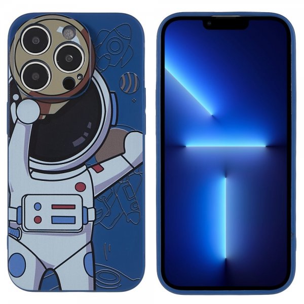 iPhone 14 Pro -kuoret astronautti, sininen/harmaa