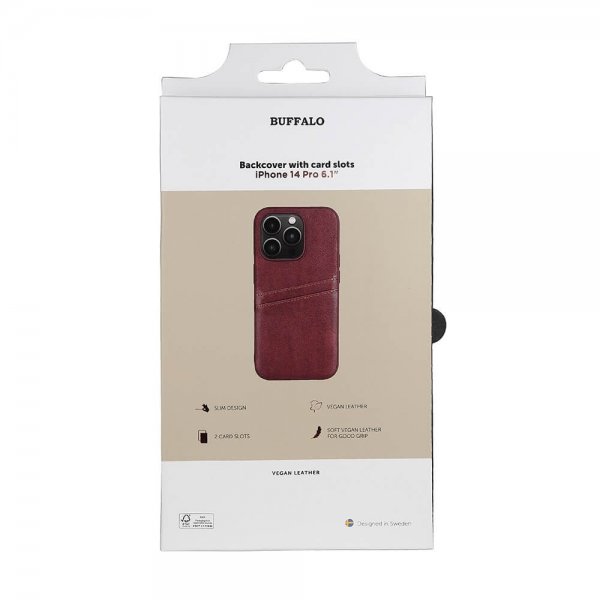 Buffalo iPhone 14 Pro Kuori Korttipaikoilla Ruskea
