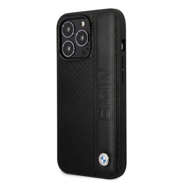 BMW iPhone 14 Pro Kuoret Big Logo Stripe Musta