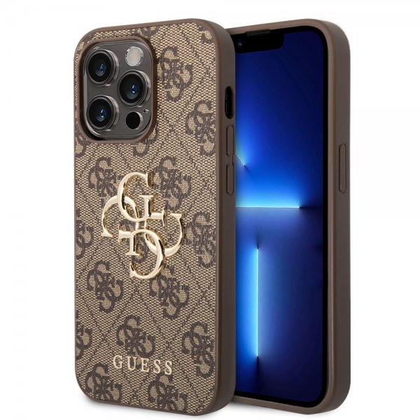 Guess iPhone 14 Pro Kuoret Big Metal Logo Ruskea
