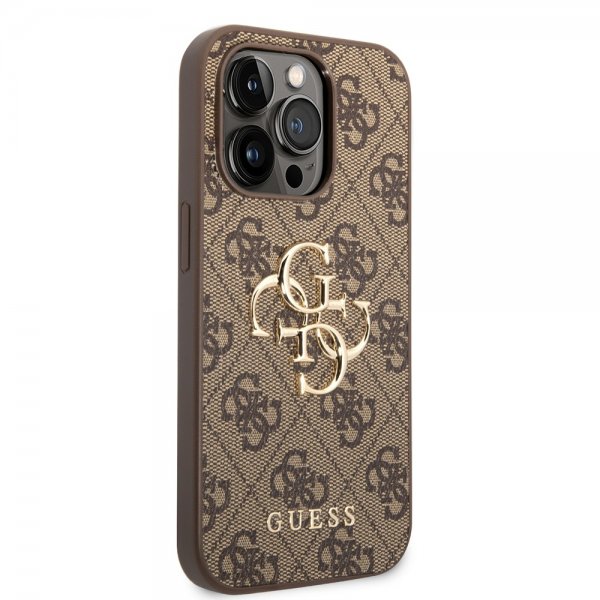 Guess iPhone 14 Pro Kuoret Big Metal Logo Ruskea