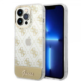 Guess iPhone 14 Pro Kuori Bottom Stripe Script Logo Kulta