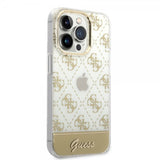 Guess iPhone 14 Pro Kuori Bottom Stripe Script Logo Kulta