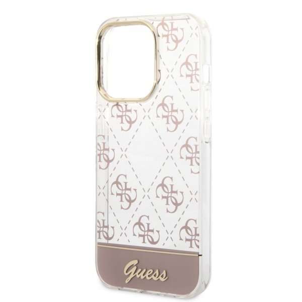 Guess iPhone 14 Pro Kuori Bottom Stripe Script Logo Ruusukulta