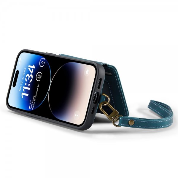 CaseMe iPhone 14 Pro Kuori C20 Korttipaikka Vetoketju Petrol