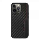 AMG iPhone 14 Pro -kuoret Carbon Effect Stamped Logo Musta