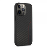 AMG iPhone 14 Pro -kuoret Carbon Effect Stamped Logo Musta