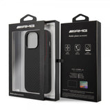 AMG iPhone 14 Pro -kuoret Carbon Effect Stamped Logo Musta