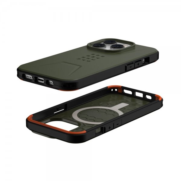Urban Armor Gear (UAG) iPhone 14 Pro -suojakuori, Civilian MagSafe, oliivi