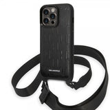 Karl Lagerfeld iPhone 14 Pro -suojakuori Crossbody Strap Musta