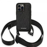 Karl Lagerfeld iPhone 14 Pro -suojakuori Crossbody Strap Musta