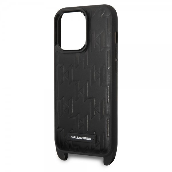 Karl Lagerfeld iPhone 14 Pro -suojakuori Crossbody Strap Musta