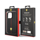 Ferrari iPhone 14 Pro Kuori Kohokuvioidut Raidat Punainen