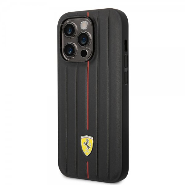 Ferrari iPhone 14 Pro Kuori Kohokuvioidut Raidat Punainen