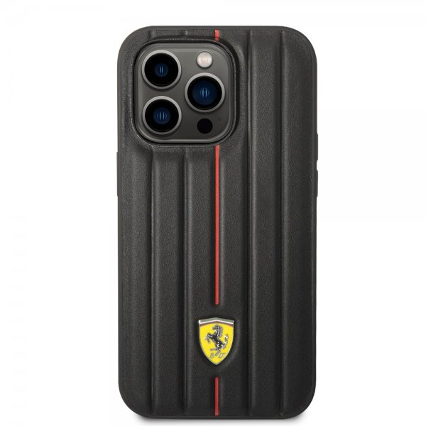Ferrari iPhone 14 Pro Kuori Kohokuvioidut Raidat Punainen