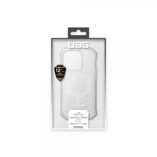 Urban Armor Gear (UAG) iPhone 14 Pro -suojakuori Essential Armor MagSafe Frosted Ice