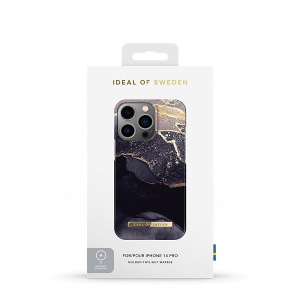 Ideal of Sweden iPhone 14 Pro -suojakuori Fashion Case MagSafe Golden Twilight Marble