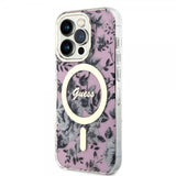 Guess iPhone 14 Pro Kuori Flower MagSafe Ruusu