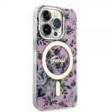 Guess iPhone 14 Pro Kuori Flower MagSafe Ruusu