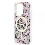 Guess iPhone 14 Pro Kuori Flower MagSafe Ruusu