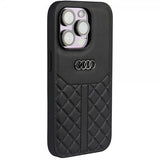 Audi iPhone 14 Pro -kuori, aitoa nahkaa, musta