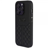Audi iPhone 14 Pro -kuori, aitoa nahkaa, musta