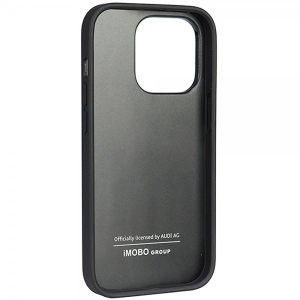 Audi iPhone 14 Pro -kuori, aitoa nahkaa, musta