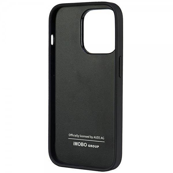 Audi iPhone 14 Pro -kuori, aitoa nahkaa, musta