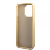 Guess iPhone 14 Pro Kuoret Glitterhiutaleet Metallilogo Kulta