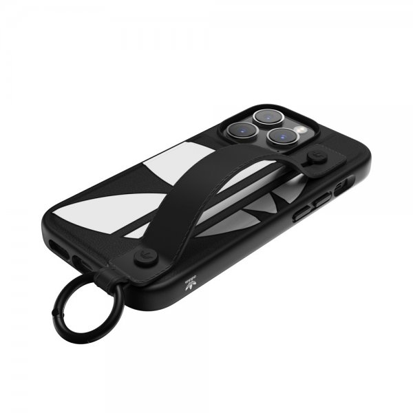 Adidas iPhone 14 Pro Kuori Käsihihnakotelo Musta Valkoinen
