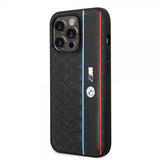 BMW iPhone 14 Pro Kuoret Hexagonal Pattern Musta